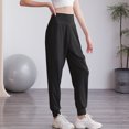 thumbnail image 2 of Pantalones deportivos de cintura alta de nailon para otoño e invierno, con puntera hasta la pierna, holgados, adelgazantes, informales, para yoga, fitness y correr, 2 of 5