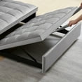thumbnail image 6 of Umbreco Convertible Sleeping Sofa Bed,Velvet Couch,2 in 1 Sofa Bed with 2 Detachable Backs for Apartment Living Room,67"x47"x25.5",Gray, 6 of 9