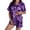 Z1-Purple, variant on MuXiKeJi Clothes Halloween Pajamas Women Pumpkin Skeleton Witch Ghost Printed Cute Costumes Short Sleeve Matching Shorts Sleepwear Set,Womens Silk Halloween Sleep pjs