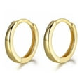 thumbnail image 5 of Yellow Gold Plated 925 Sterling Silver Post Small Unisex Huggie Hoop Earrings, 5 of 5