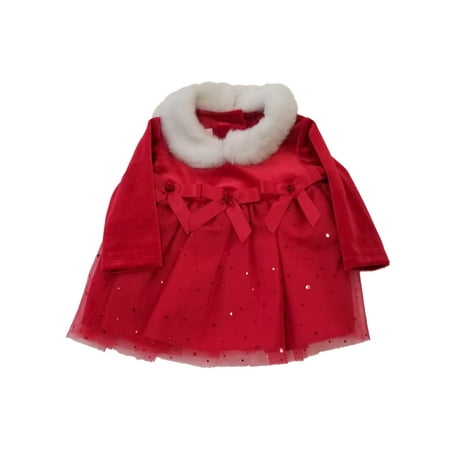 Infant Baby Girls Red Santa Christmas Holiday Fancy Party Dress Tulle 0-3M