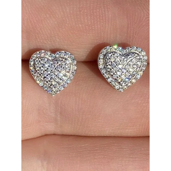 "Real Moissanite Stud Earrings for Men & Ladies – 0.2-2ct 14K Gold Plated 925 Silver"