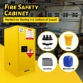 thumbnail image 3 of 16 Gallon Flammable Storage Cabinet, Galvanized Steel 35 x 18.11 x 18.11 Inch Yellow, Fireproof Liquid Storage with Adjustable Thickened Shelf, Hazardous Storage Cabinets, Safety Cabinets for Home U, 3 of 7