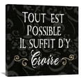thumbnail image 1 of Global Gallery's 'Inspirational Collage IV French on Black' by Daphne Brissonnet Stretched Canvas Wall Art, 1 of 4