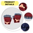 thumbnail image 3 of Guantes convertibles con tapa abatible de dibujos animados para niños pequeños, guantes sin dedos de punto de lana de invierno con manopla, 3 of 5