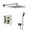 Brushed Nickel, variant on 12 Inch Bathroom Luxury Rain Mixer Complete Combo Set Wall Mounted Rainfall Shower Head and Handle System