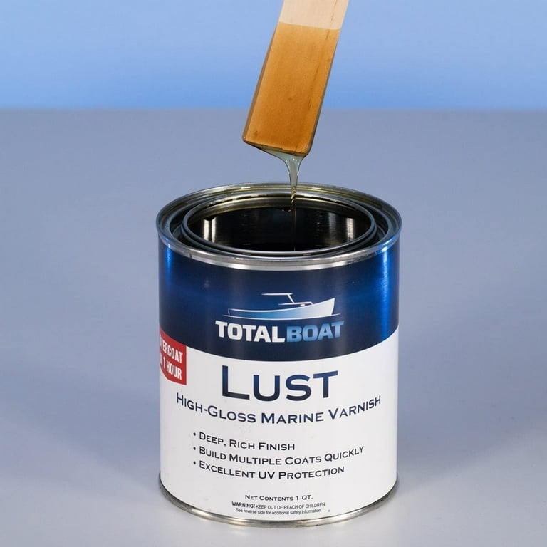 TotalBoat- Lust Marine Varnish, High Gloss and Matte Finish for Wood,  Boats, Outdoor Furniture (High Gloss, Gallon) High Gloss Gallon 