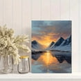 thumbnail image 2 of Qisvanset Mountain Sunset Reflection Canvas Wall Art Print 15.75x11.81 Inches, 2 of 8