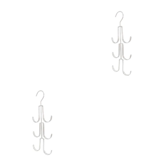 Cateissary Monederos Bolsos Colgador Gancho para colgar Cinturones Titular Suministros resistentes Plata 2Conjunto