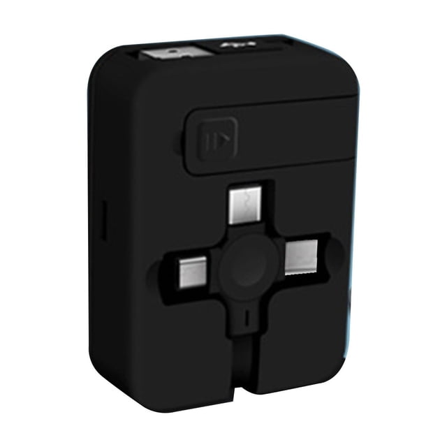 Rbaofujie Câble de Données Rétractable 3-en-1 avec Support de Cellulaire Miroir Charge Rapide Câble de Stockage