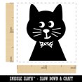 thumbnail image 2 of Fancy Cat with Bow Tie Self-Inking Rubber Stamp Ink Stamper - Black Ink - Small 1 Inch, 2 of 7