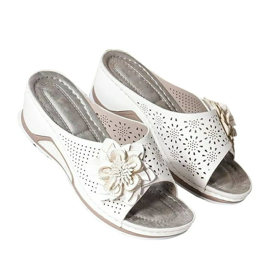 asdoklhq Womens Slip On Shoes Under $15,Woman Fish Mouth Collection Leather Soft Footbed Orthopedic Arch-Support Sandals