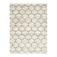 thumbnail image 3 of Unique Loom Hygge Shag Collection Area Rug - Trellis (9' x 12' 2" Rectangle Beige/Gray), 3 of 7