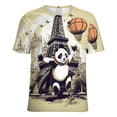 thumbnail image 5 of Funny Cute Panda Women's Short Sleeve Tops Casual Blouses T Shirt, 5 of 6