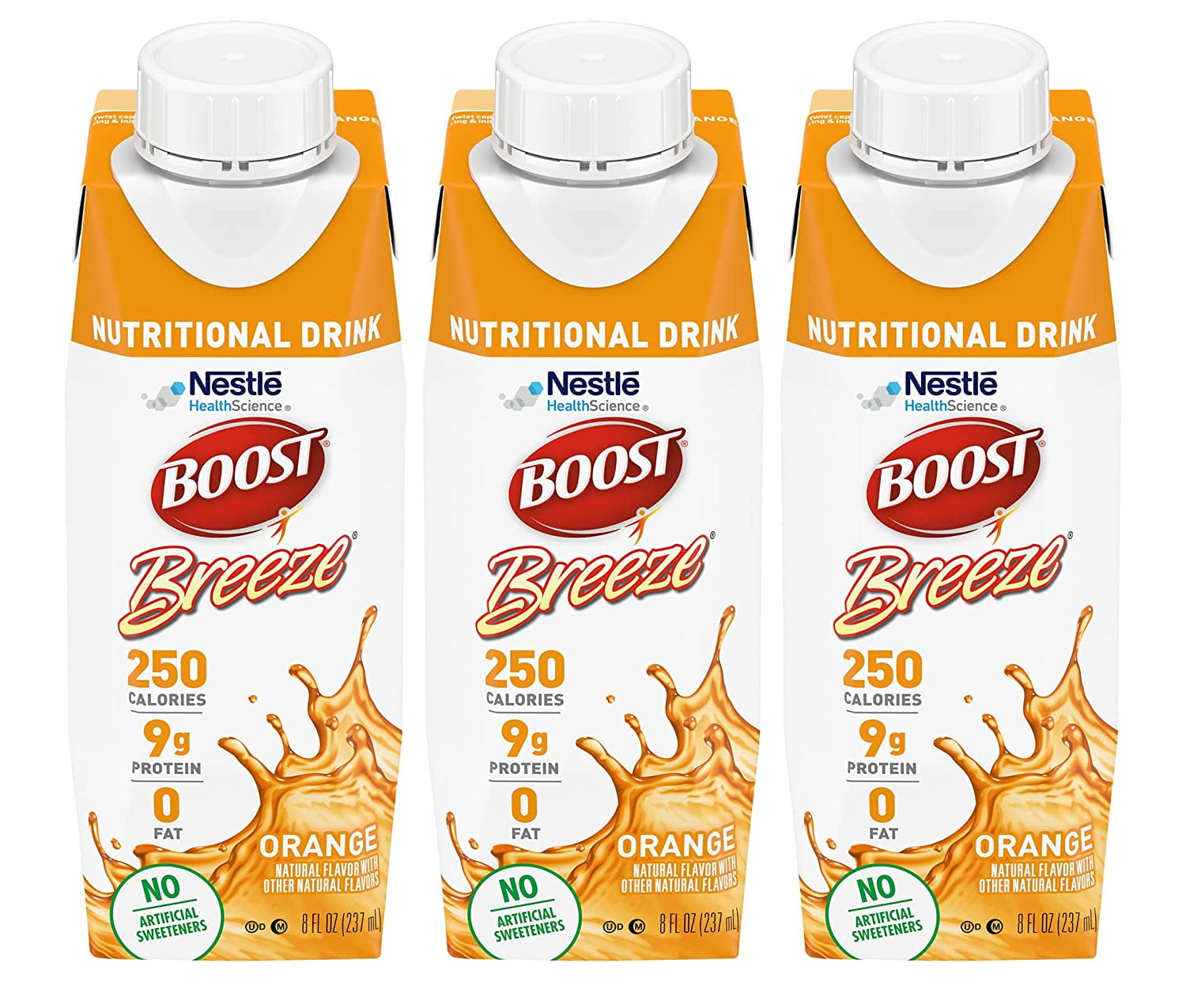 Boost Breeze Orange and Wild berry (Orange, 8 OZ, Pack of 3)