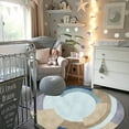 thumbnail image 4 of Tapis Rond pour Chambre à Coucher Salon Bureau Jeu, Tapis de Sol, 2 Pieds x 2 Pieds/60*60cm Rond, 4 of 5