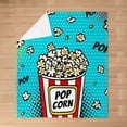 thumbnail image 3 of Popcorn Blue Flannel Fleece Throw Blanket Kids,Cinema Poster Design Fuzzy Blanket for Bed Sofa Couch,Old Fashion Home Decor Bed Blanket Breathable Plush Blanket Room Decor Throw 50"x60", 3 of 6
