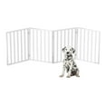 thumbnail image 6 of Pet Gate 4-Panel Indoor Foldable Fence for Dogs and Cats, Freestanding Wooden Dog Fence for Stairs, Hallways and Doorways, 72 x 24 Inch Retractable Pet Barrier with Accordion Design by PETMAKER, 6 of 8