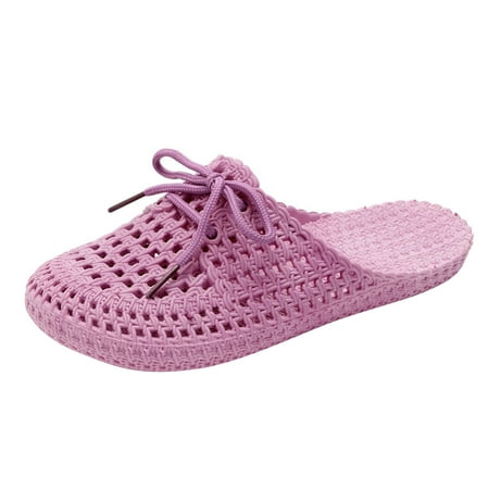 

Womens Summers Fashion Flat Slippers Ladies Casual Hollow Out Slip on Shoes