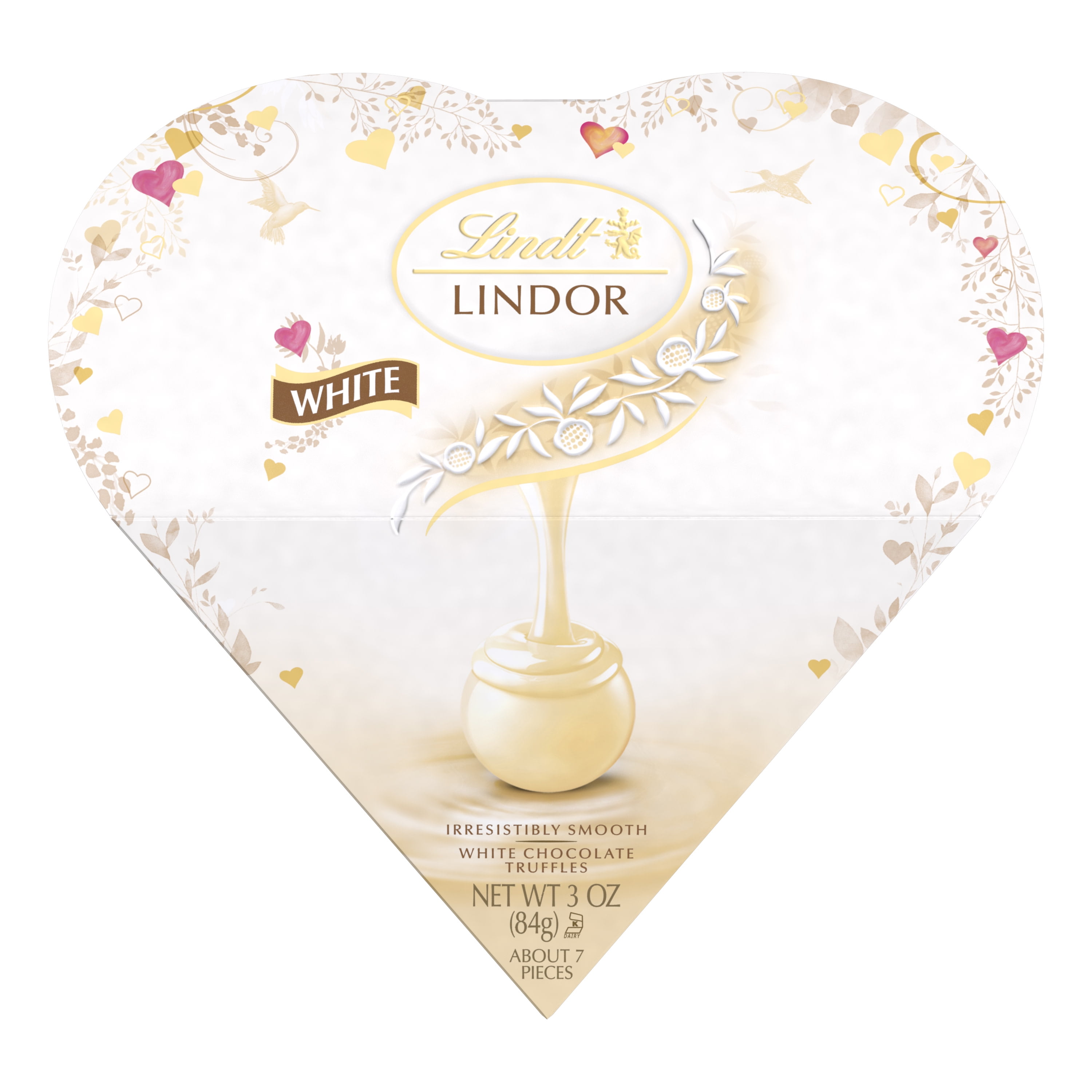 Lindt & Sprungli Lindt LINDOR Valentine's White Chocolate Truffles Friend Heart, 3 oz.