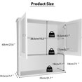 thumbnail image 3 of Bathroom Wall Cabinet, Over Toilet Storage Cabinet with Adjustable Shelf, Wooden Medicine Cabinet Space Saver with Open Shelf for Kitchen, Living Room, White, 3 of 8