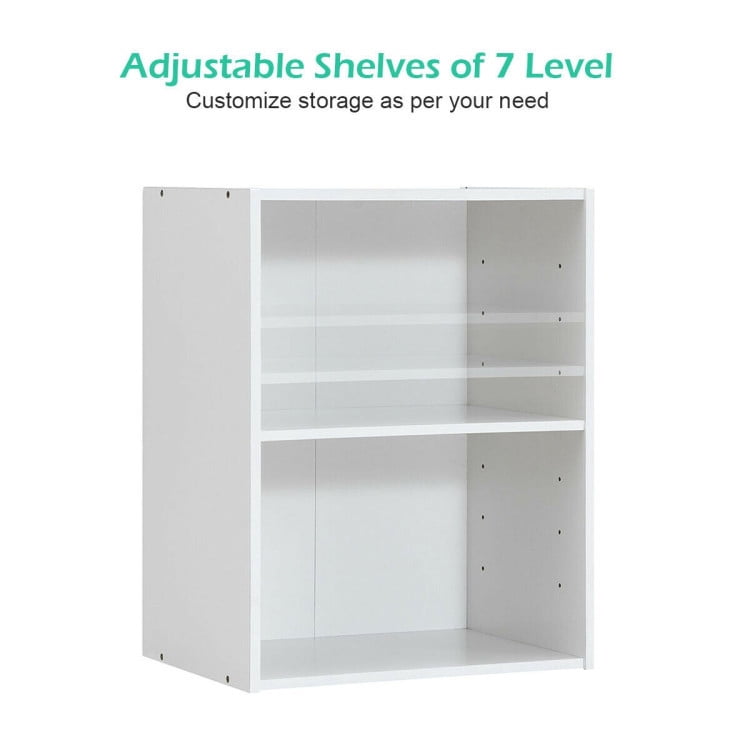 Resenkos Bookshelf,Shelf, Open Bookcase Book Shelf,Storage Shelf Unit Plant Stand,2-Tier Bookcase Open Display Rack Cabinet with Adjustable Shelves-Rustic White