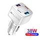 thumbnail image 3 of 4 puertos Dual USB Type-C PD 38W Cargador de coche Carga rápida para teléfono (Blanco), 3 of 9