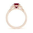 thumbnail image 2 of ANGARA Natural Nature Inspired 1.4 ct Ruby Crossover Ring with Leaf Motifs in 14K Rose Gold for Women (Size-7mm) | July Birthstone Jewelry for Her | Natural Ruby Rings, 2 of 10