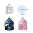 thumbnail image 2 of Casita Castillo tienda de Juguete Niños Plegable Estrellas Luna Rosa Allmight PRINCESAS, 2 of 2