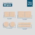 thumbnail image 2 of TruVox Felt Furniture Pads 60 PCS Square & Round Assorted – Self-Adhesive Floor Protectors for Furniture Legs, Anti-Scratch Pads for Hardwood & Laminate Floors, Heavy Duty Mix Pack, Beige, 2 of 5