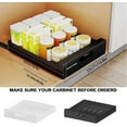 thumbnail image 4 of 2 Pack Pull Out Drawers for Cabinet, 16.9"Deep Pull Out Cabinet Organizer Adhesive Carbon, No Drill Slide Out Drawers for Kitchen Cabinets, Pantry, Bathroom, Living Room, 14"W x16.9"D x 3.1"H, 4 of 7