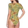 thumbnail image 4 of Easygdp Floral With Butterflies Women'S Waist-Cinching Short-Sleeved Onesie, Olastic Onesiet,Snaps At Bottom,Easy To Put On And Take Off - Medium, 4 of 9