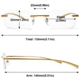 thumbnail image 2 of MAGIMODAC Anti Blue Light Reading Glasses Metal Rimless Blue Light Blocking Clear Ultralight Eyeglasses Eyewear Readers with Prescription (Gold, +3.5), 2 of 5