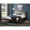 thumbnail image 2 of Allora Mid-Century Modern Queen Platform Bed in Gray, 2 of 4