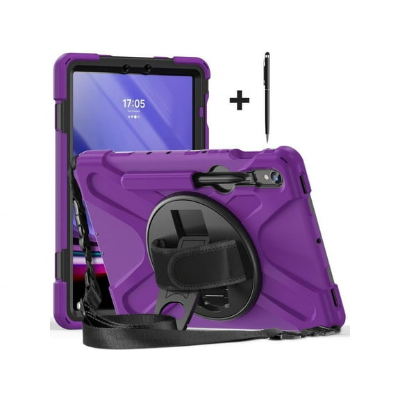 For Samsung Galaxy Tab S10 FE 10.9" 2025/S9 FE 10.9 Inch 2023/S9/S8/S7 11 Inch Case, Heavy Duty Shockproof Rugged Case with S Pen Holder, Hand Strap, Carrying Shoulder Strap, Kickstand