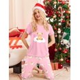 thumbnail image 4 of Ekouaer Women' Sleepwear Capri Pajama Sets Short Sleeve Two-Piece Pjs V Neck Tops & Capri Pants with Pockets -, 4 of 6