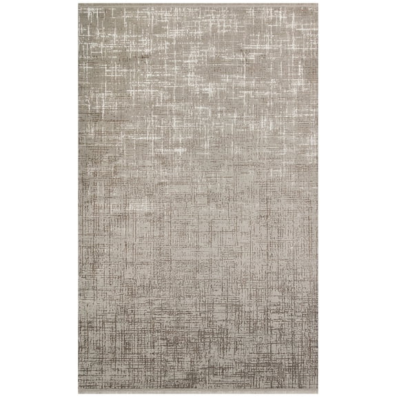 Clovis Grey Modern Polyester Area Rugs for Living Room Jacquard Textured Modern Rugs Soft Geometric Rug for Bedroom Washable Rug Non-Slip Bohemian Carpet Perfect for Dining Room Office Beige