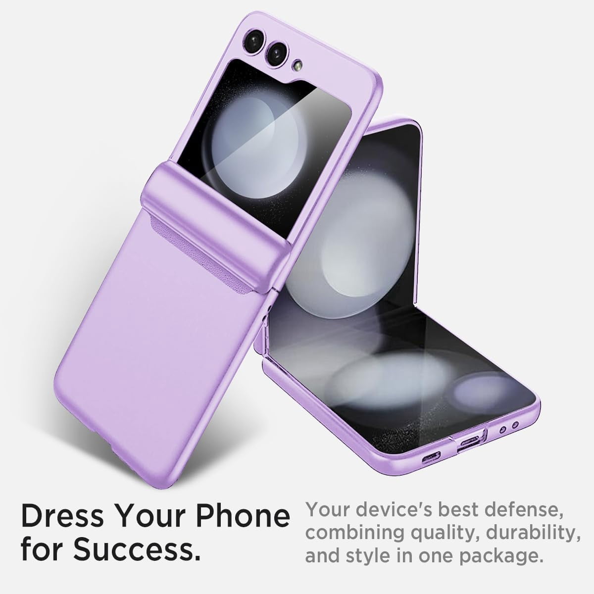 Case for Samsung Galaxy Flip 5 Case, |Built-in Clear Screen Protector Slim Folding Free Military-Grade Anti-Drop Shockproof| Magnetic Hinge Phone Case for Samsung Flip 5 Violet
