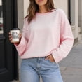 thumbnail image 3 of XUNKUSGA Womens Striped Tops Casual Loose Long Sleeve Crewneck Pullover Top Fashion Drop Shoulder Oversized Tunic Tops Comfortable Soft Fall Sweatshirt for Daily Wear L, 3 of 7