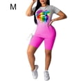 thumbnail image 1 of Conjunto de ropa deportiva para mujer Conjunto de pantalones cortos de yoga Top Camiseta deportiva de manga corta, rosa roja, M Inevent AP002243-06, 1 of 7