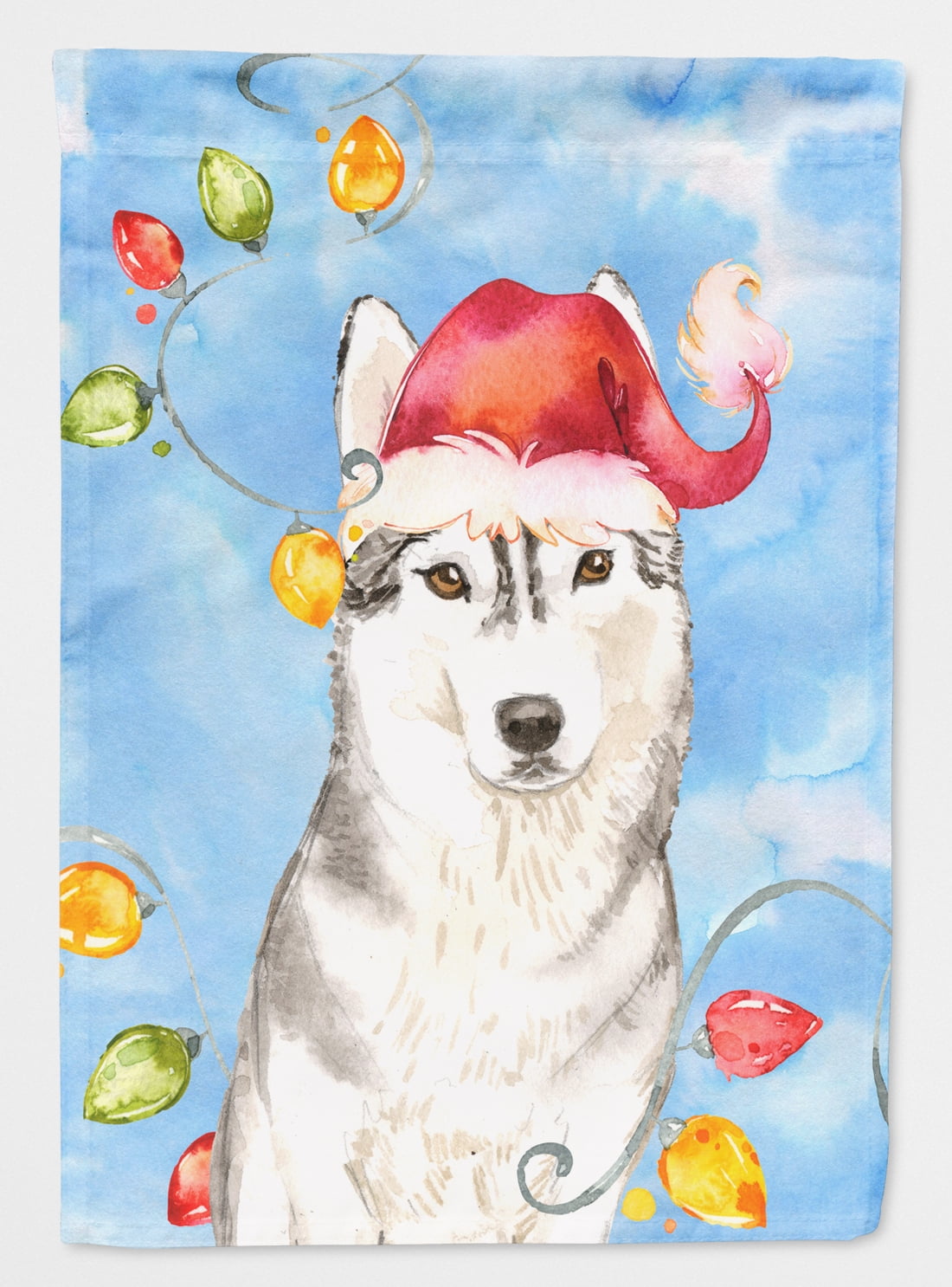 Christmas Lights Siberian Husky Garden Flag