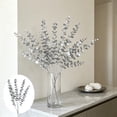 thumbnail image 4 of Artificial Silver Flower Stems Faux Metallic Roses, Bendable Branches For Home Vase Centerpiece, Wedding Party Farmhouse Table Arrangement Decor And Display, 4 of 6
