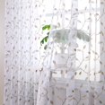 thumbnail image 2 of Tollpiz - Cortinas Transparentes Con Hojas De Color Topo, Bordadas, Para Sala De Estar, Con Bolsillo Para Barra De Cortina, De Gasa De Lino Sintético, Con Hojas Bordadas, Para Dormitorio, 53.9 X 71.7, 2 of 5