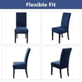 thumbnail image 4 of Velvet Chair Covers for Dining Room Set of 4, Soft Stretch Velvet Chair Slipcovers Removable Chair Protectors Covers,Navy Blue, 4 of 7
