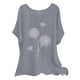 thumbnail image 1 of Gibobby Playera Manga Corta para Mujer Verano mujer manga corta cuello redondo flor camiseta Top Casual Slim camisas camiseta blusa(Gris,G), 1 of 5