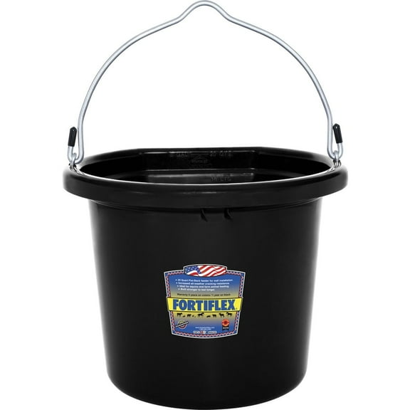 FORTEX-FORTIFLEX FB-120BX Heavy-Duty Flat-Back Bucket Fortalloy Rubber/HDPE Black