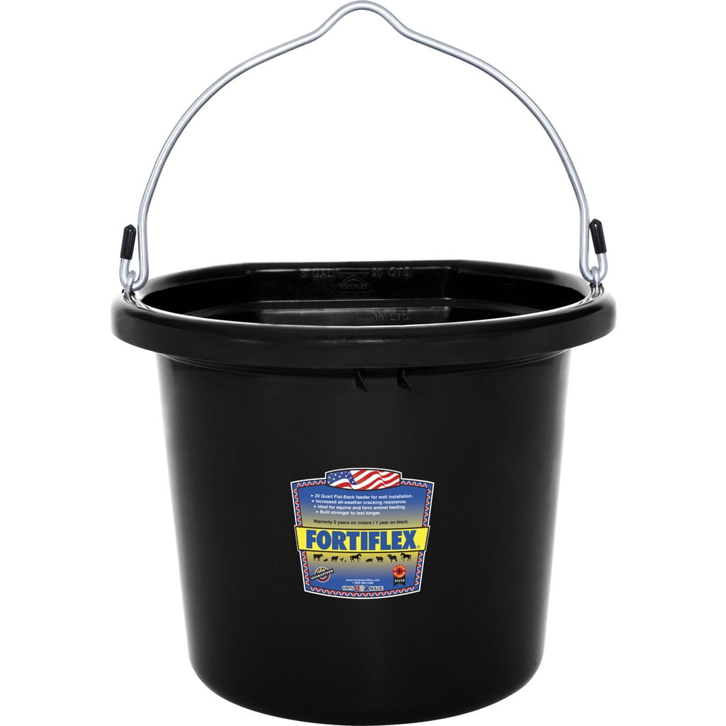 FORTEX-FORTIFLEX FB-120BX Heavy-Duty Flat-Back Bucket Fortalloy Rubber/HDPE Black