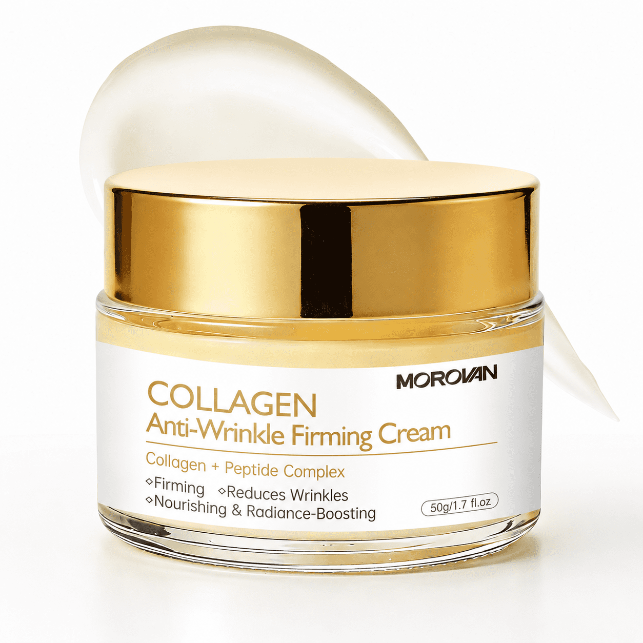 Morovan Face Moisturizer Anti Aging Cream Collagen Peptide Firming Lifting All Skin Types 1.7 fl oz