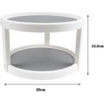 thumbnail image 2 of 2 Ensembles Organisateur de Plateau Tournant à 2 Niveaux, 9.8 Pouces Support à Épices 360 Degrés Antidérapant Conteneur de Stockage Alimentaire pour Cuisine, Comptoir, Garde-Manger, Réfrigérateur, Blanc/gris, 2 of 7