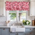 thumbnail image 2 of Spring Flowers Valances for Windows Red Peach Blossoms Chinese Wind Floral Valance Curtains Rod Pocket Bathroom Small Window Treatments for Kitchen Living Room Bedroom, 54"x18", 2 of 7